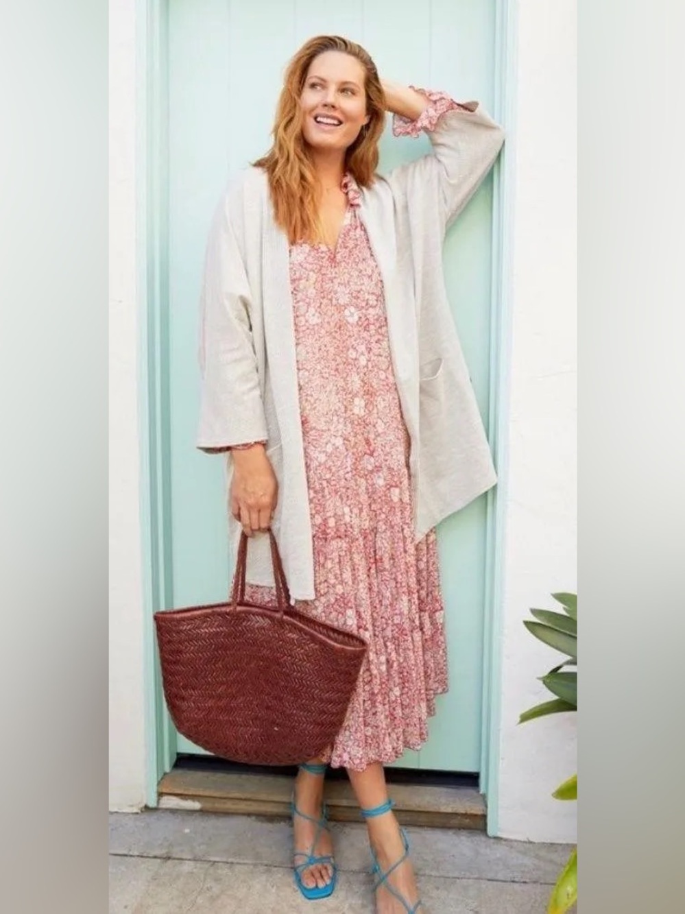 NWT DONNI Sandwash Ribbed Long Line Cardigan Maternity Postpartum Friendly OSFA